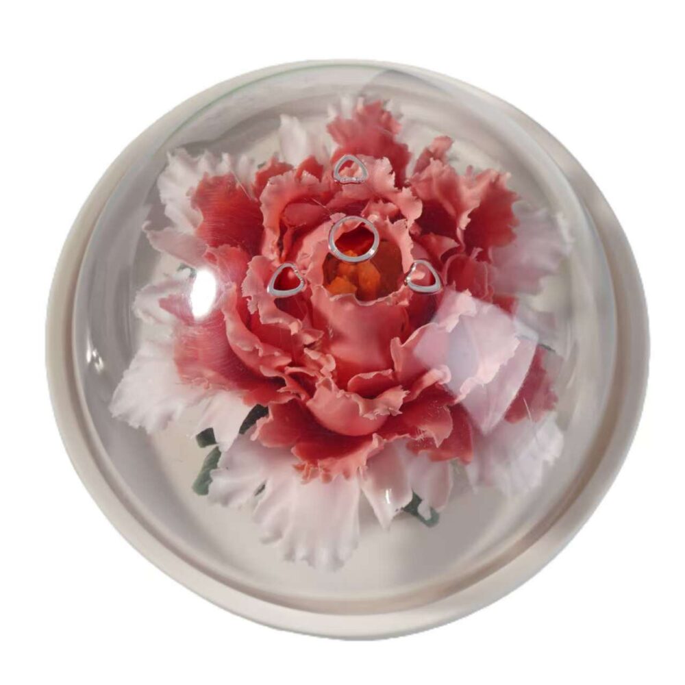 Erqiao peony ceramic flower diffuser, gradient [color] with gold rim, intangible cultural heritage aromatherapy decor for incense sticks & essential oils