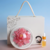 Gradient vermilion red ceramic flower diffuser with gold rim, 非遗 art for aromatherapy & decor, incense & oil use