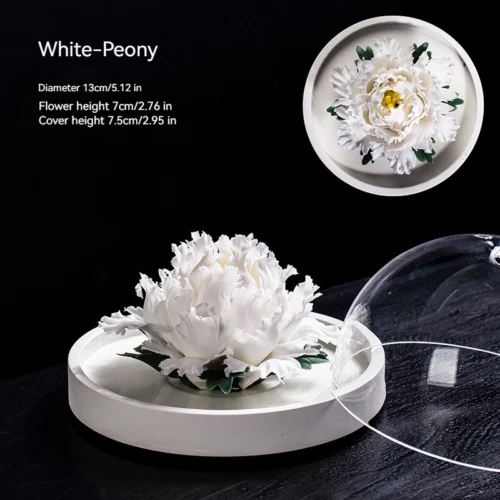 A white ceramic flower diffuser, a Chinese intangible cultural heritage product, perfect for essential oil diffusion and home decoration.