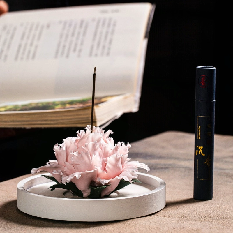 Pink peony aromatherapy diffuser gift set with essential oil bottle